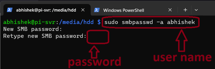 Create Samba user