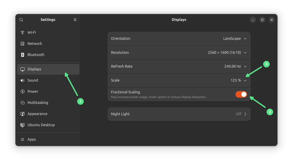 Using Fractional Scaling on Ubuntu 24.04